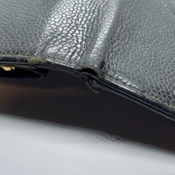Authentic Vintage Chanel Black Caviar Leather Long Designer Wallet - Picture 13 of 16